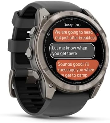Garmin Fénix 8 Pro, 51mm AMOLED - Montre connectée GPS Multisports avec Technologie inReach intégrée - Sapphire, Titane, Titanium avec Bracelet Graphite – Image 4
