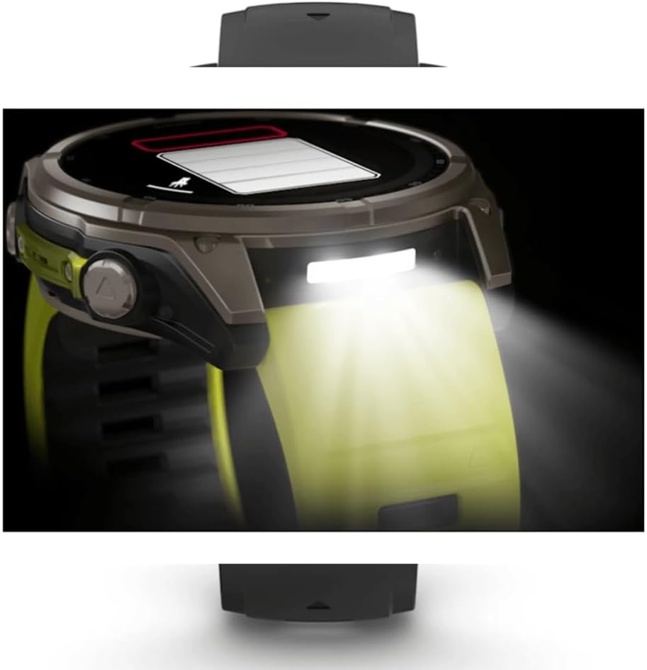 Garmin Fenix 8–51 mm, Solaire, Saphir, Titane, avec Bande en Silicone ampyllow/Graphite – Image 7