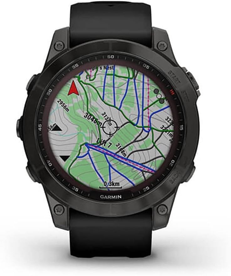 Garmin Fenix 7 Sapphire Solar Bracelet en silicone DLC-Titanium Noir/Noir – Image 5