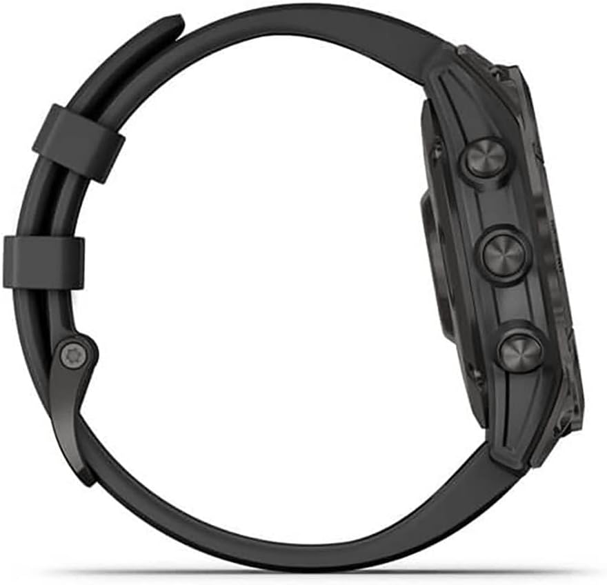 Garmin Fenix 7 Sapphire Solar Bracelet en silicone DLC-Titanium Noir/Noir – Image 6