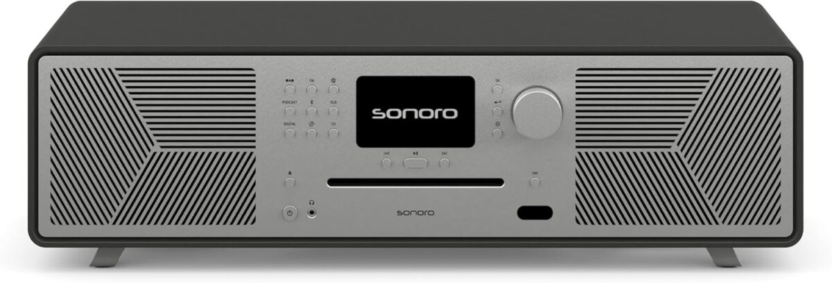 sonoro MEISTERSTÜCK (Gen.2) Chaîne Hi-FI (Airplay, Chromecast, Spotify, Tidal, FM, Dab+, USB) Graphite – Image 1
