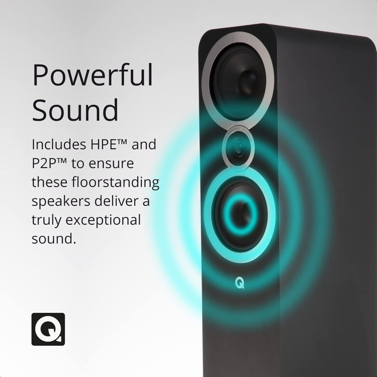 Q Acoustics 3050i 25W Noir set d'enceintes - Sets d'enceintes (25 W, Home cinéma, Noir, 180 W, 2-voies, 44 - 30000 Hz) – Image 3