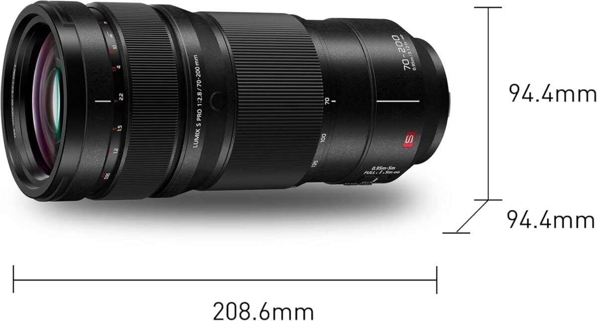 Panasonic Lumix S Pro 70-200mm F2.8 | Objectif Téléphoto Plein Format S-E70200E (Ouverture F2.8 Constant, Zoom 200mm, Bague de débrayage, Double Stab., Tropicalisé) Noir – Compatible Monture L – Image 3