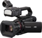Panasonic X2000 | Caméscope Semi-Pro 4K (4K 60p, Zoom Optique Leica 24x, 25mm, Stabilisé, Viseur, Enreg. interne 4:2:2 10bit 4Kj, Live Streaming FHD, Torche LED,2 Prises XLR) Noir