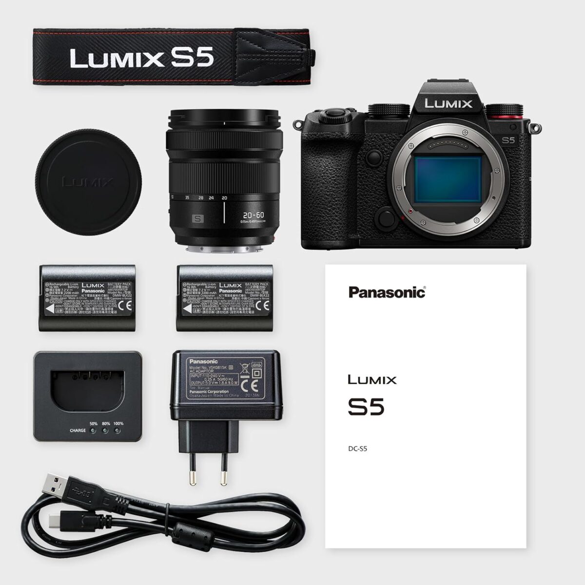 Panasonic Lumix S5K | Appareil Photo Hybride Plein Format + Objectif Lumix S 20-60mm F3.5-5.6 + Batterie (24MP, Vidéo 4K 4:2:2 10bit, Double Stabilisation, V-Log, Tropicalisé) – Version Noir – Image 7