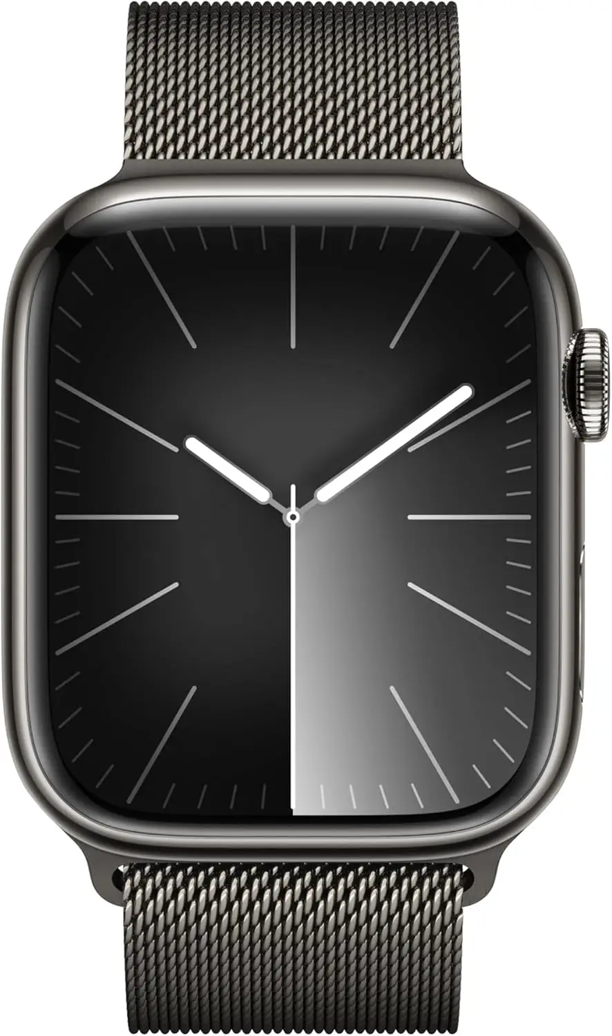 Apple Watch Series 9 (45 mm GPS + Cellular) Smartwatch avec boîtier en Acier Inoxydable et Bracelet Milanais Graphite. Suivi de l’activité Physique, apps Oxygène sanguin et ECG, résistance à l’Eau – Image 2
