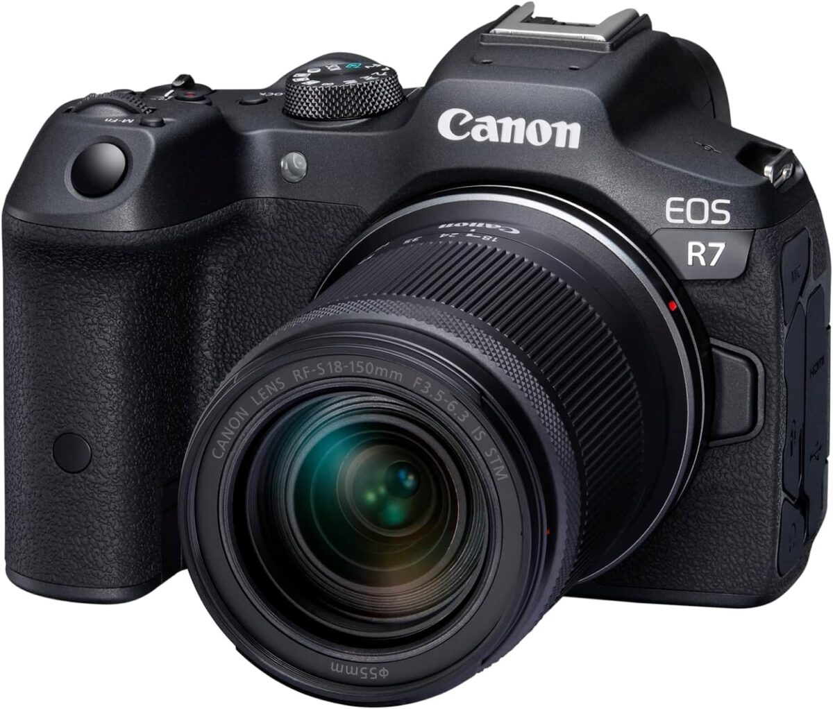 Canon EOS R7 Appareil Photo + Objectif RF-S 18-150 mm F3.5-6.3 is STM (Appareil Photo Hybride, Enregistrement vidéo 4K/30p, jusqu'à 15 IPS, WLAN) Noir & Bague d'adaptation EF - EOS R - Noir – Image 3
