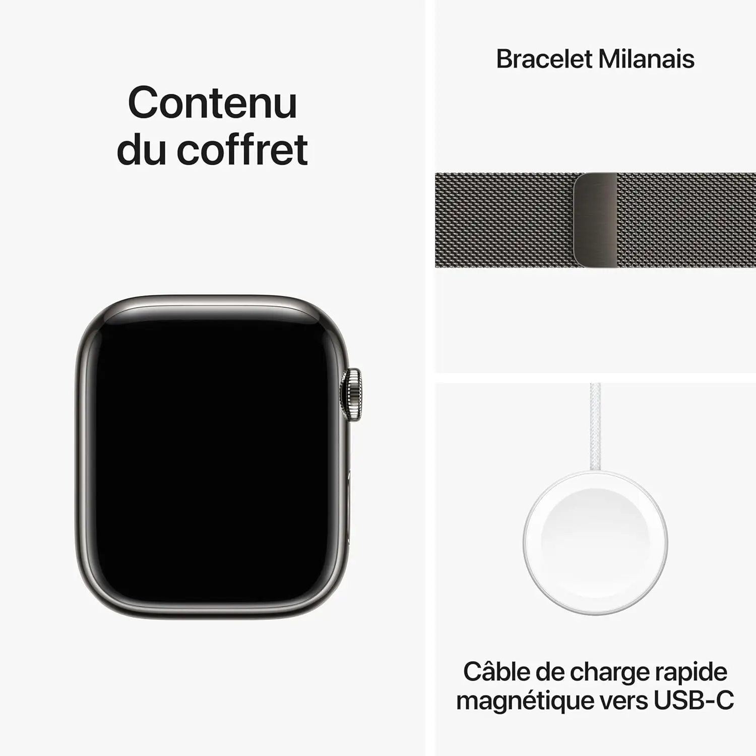Apple Watch Series 9 (45 mm GPS + Cellular) Smartwatch avec boîtier en Acier Inoxydable et Bracelet Milanais Graphite. Suivi de l’activité Physique, apps Oxygène sanguin et ECG, résistance à l’Eau – Image 6