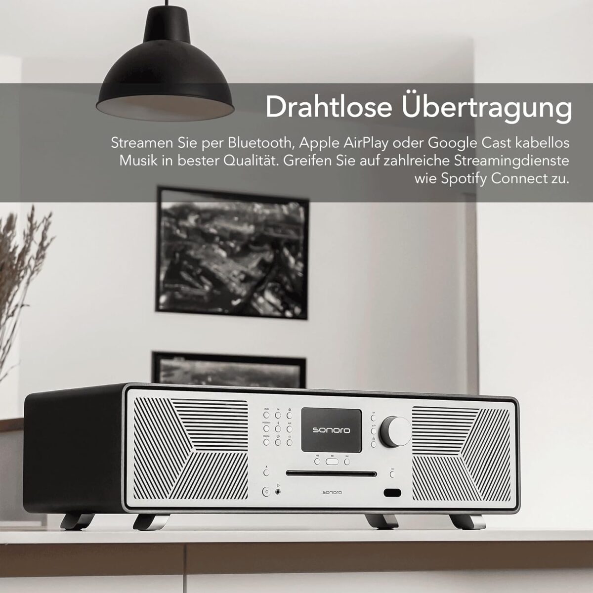 sonoro MEISTERSTÜCK (Gen.2) Chaîne Hi-FI (Airplay, Chromecast, Spotify, Tidal, FM, Dab+, USB) Graphite – Image 4