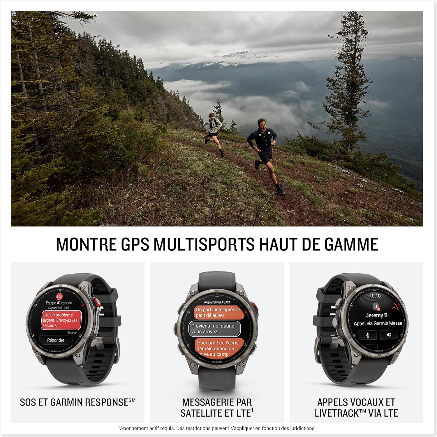 Garmin Fénix 8 Pro, 51mm AMOLED - Montre connectée GPS Multisports avec Technologie inReach intégrée - Sapphire, Titane, Titanium avec Bracelet Graphite – Image 2