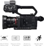 Panasonic X2000 | Caméscope Semi-Pro 4K (4K 60p, Zoom Optique Leica 24x, 25mm, Stabilisé, Viseur, Enreg. interne 4:2:2 10bit 4Kj, Live Streaming FHD, Torche LED,2 Prises XLR) Noir – Image 4