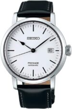 SEIKO Presage Montre automatique pour homme avec cadran blanc SPB113J1, bleu, Moderne